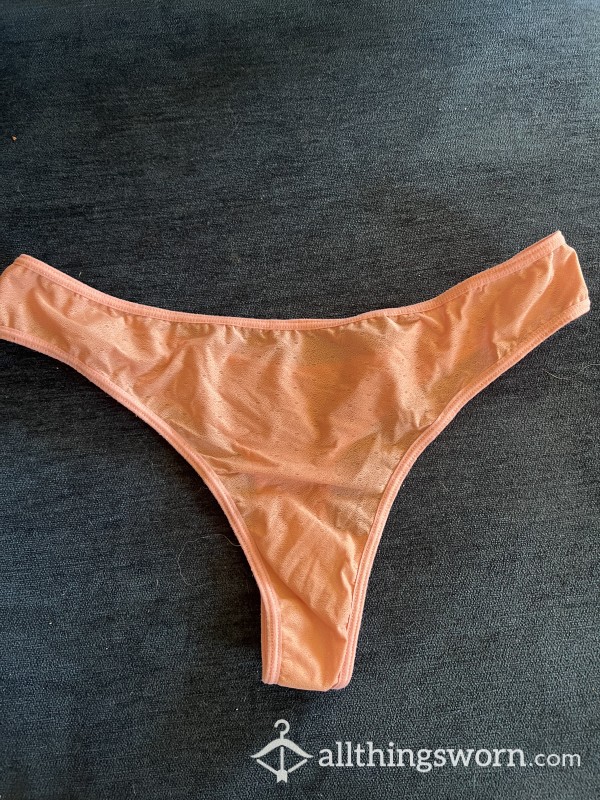 Orange Mesh Thong