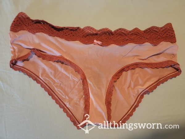 B*m Scrunch Satin Panties With Lace Trim