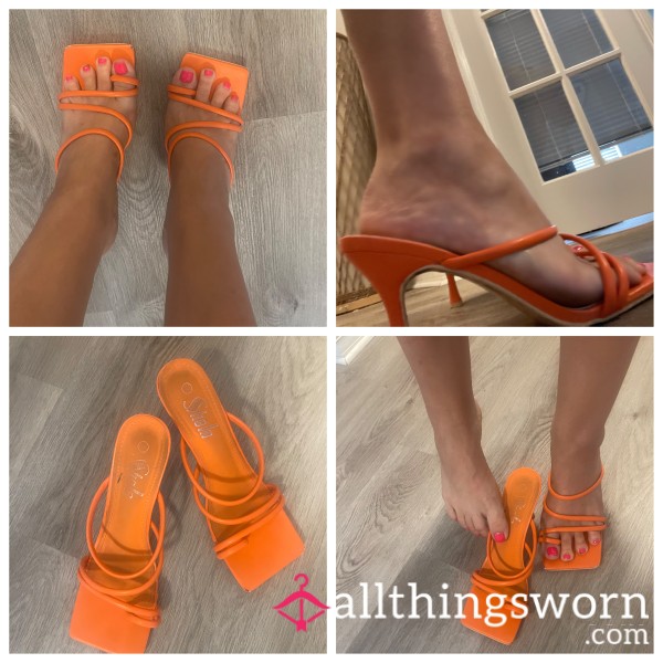 Orange S**y Funky Used High Heels