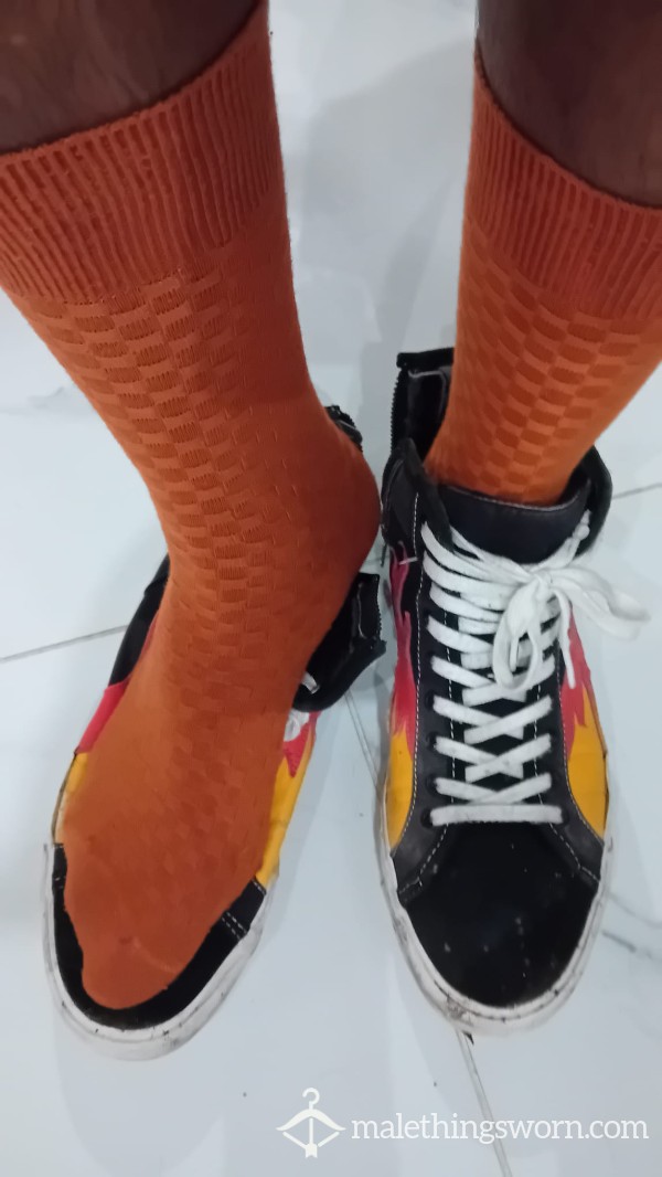 Orange Thin Socks, By Marcus