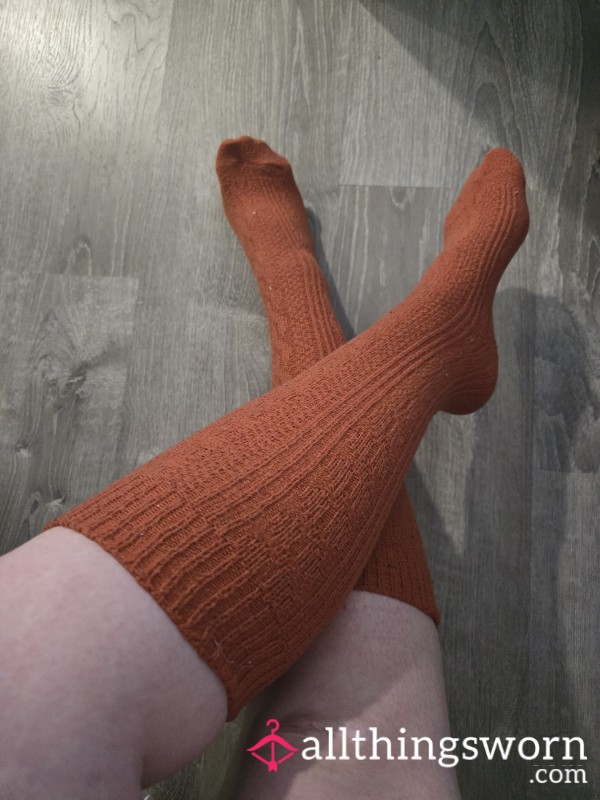 Orange Warm Knee High Socks