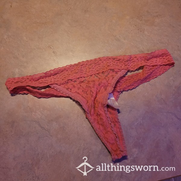 Orangish/pinkish Lace