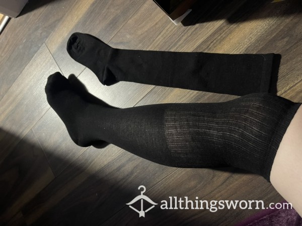 Over The Knee Black Socks