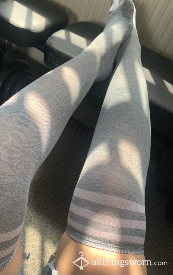 Over The Knee Grey Socks