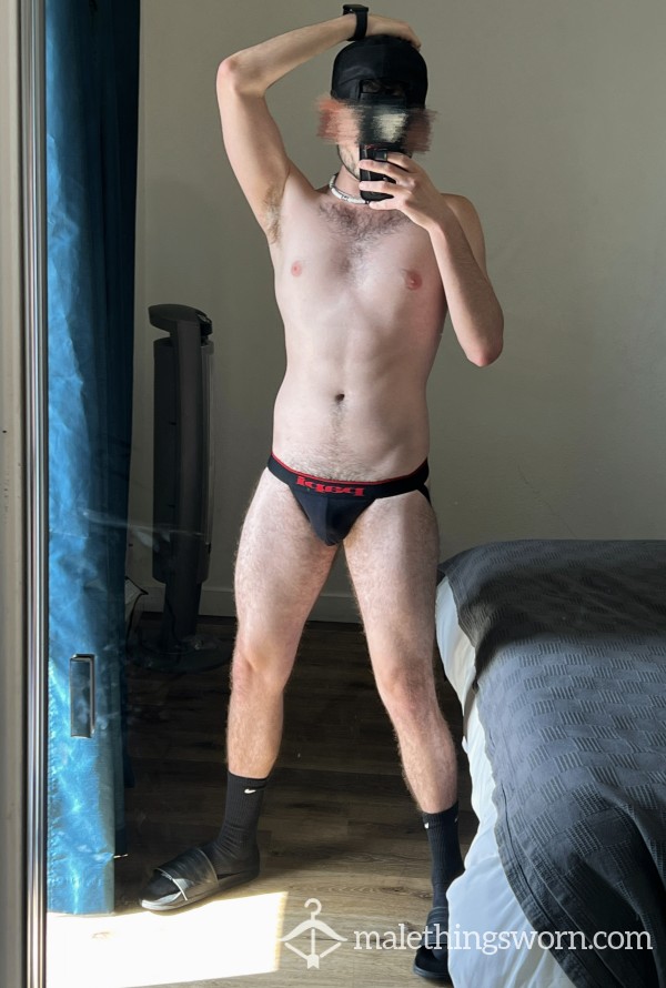 Papi Black And Red Sweaty Jockstrap Small