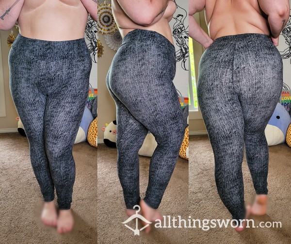 Patterned Grey Leggings XXL