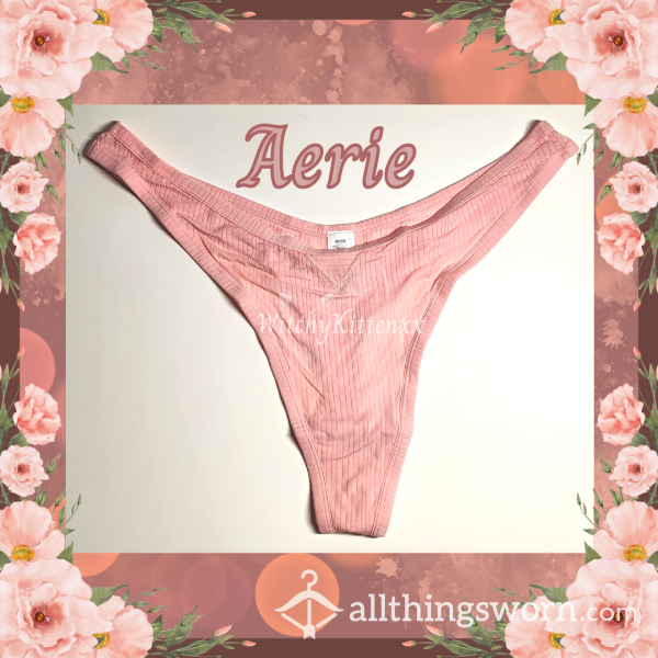 Peach Aerie High Cut Thong -- 48 Hour Wear