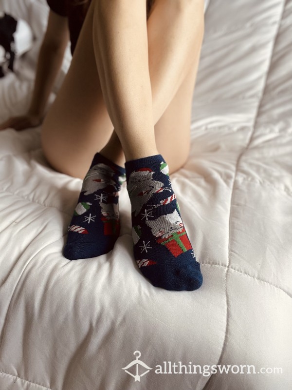 Ped Socks: Navy Blue Kittens