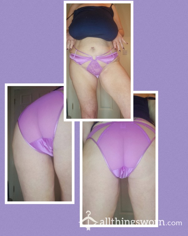 Periwinkle Purple Satin And Sheer Fullbacks