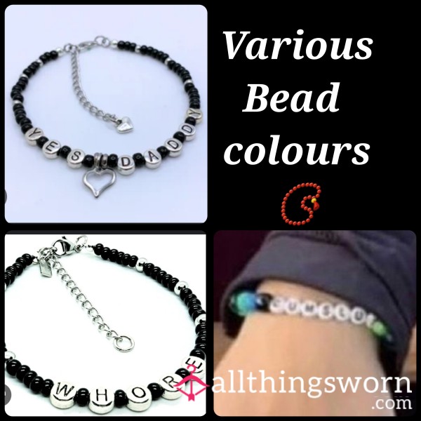 Personalised Worded Bracelets 📿 Insults, Tags, Slurs,