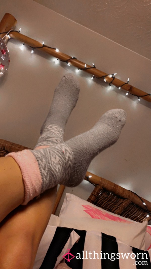 Socks Pink And Gray