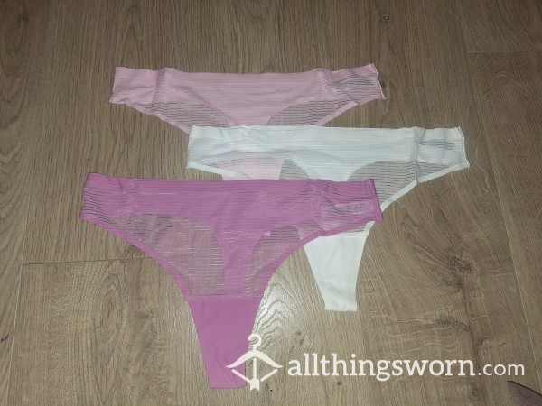 Pink And White Thongs