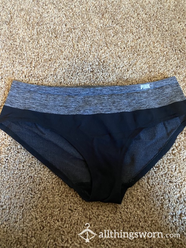 *PINK* BLACK PANTIES VERY USED