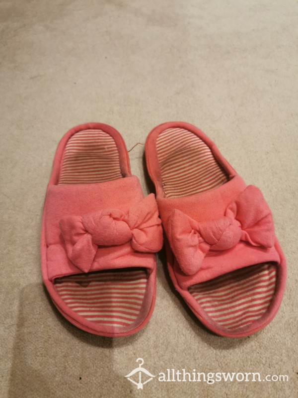 Pink Bow Slippers