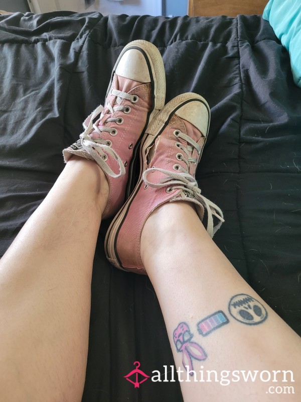 Pink Converse, Well- Worn, Small Tear