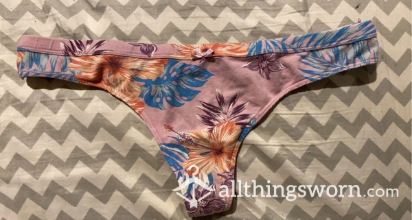 Pink Flor*l Thong