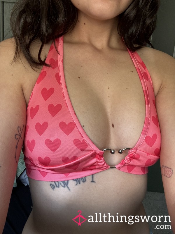 Pink Heart Halter Top