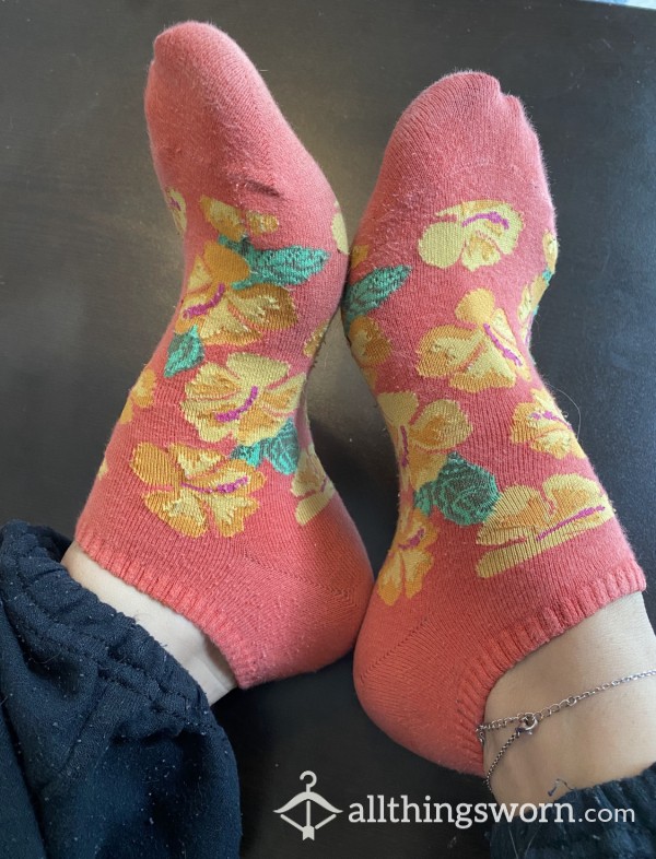 SOLD🌺Pink Hibiscus Socks🌺