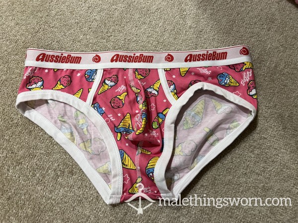 Pink Ice Cream Aussieb*m Briefs Medium