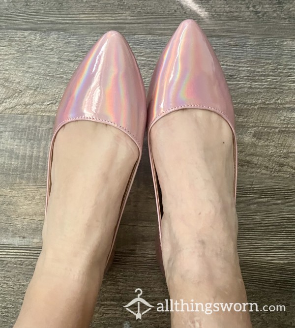 Pink Iridescent Flats 💓