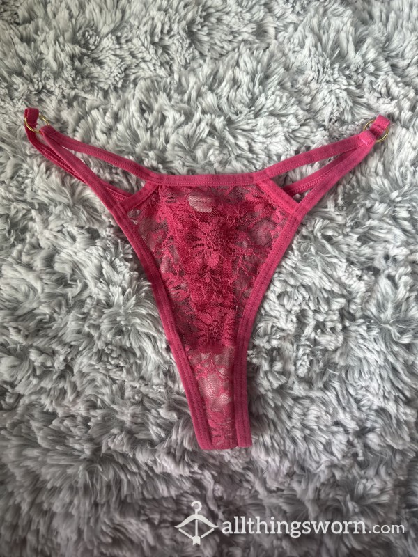 Pink Lace Thong