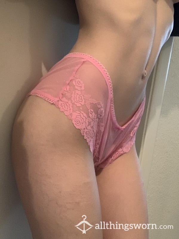 Pink Mesh VS Panties Rose Details