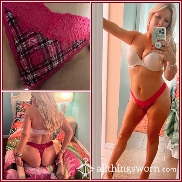 Pink Plaid Thong