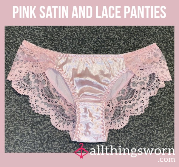 Pink Satin And Lace Panties🎀