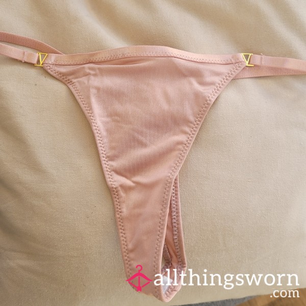 Pink Satin Look Thong♥️