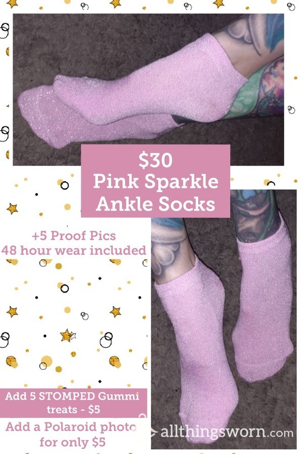 Pink Sparkle Ankle Socks From A Pet*te Goth