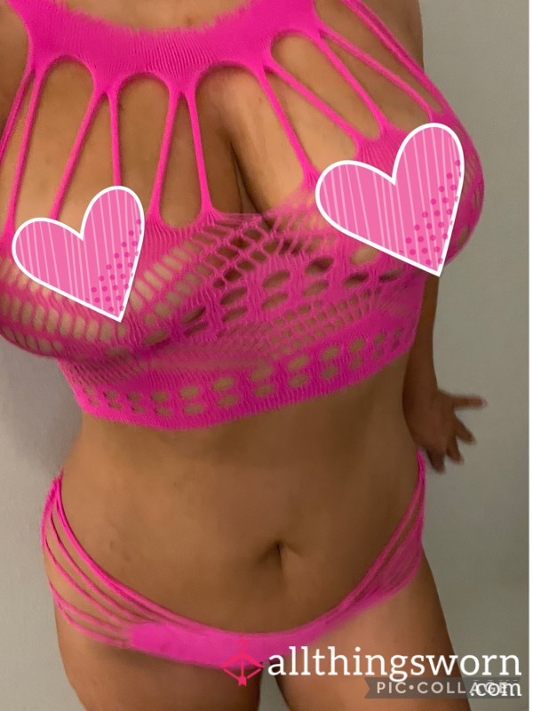 Pink Strap Used Lingerie Set