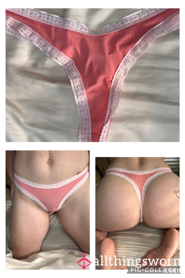 Pink Thong W/ White Trim