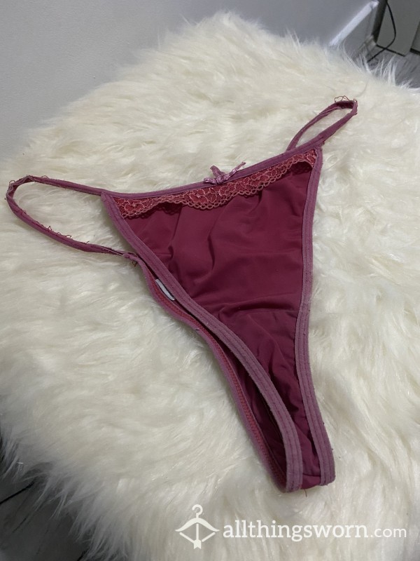 Pink Thongs Very Used 24 Hour Wear 🥰