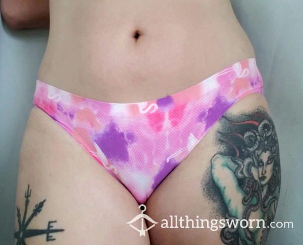 Pink Tie-Dye Flamingo Mesh Panties💕🦩