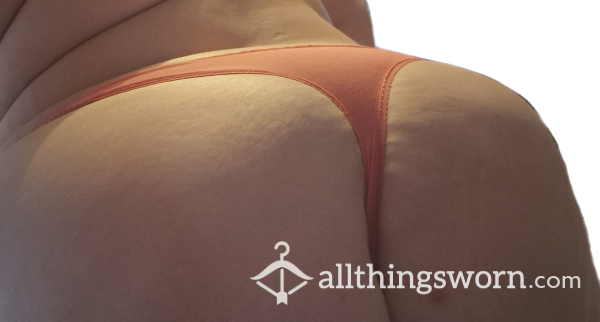 Pinky Peach Cotton Thong Uk Size 18