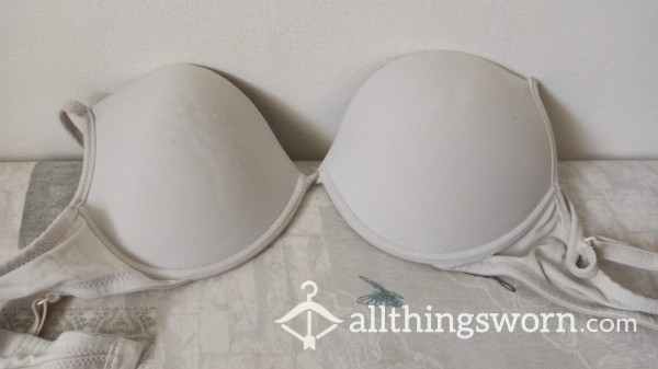 Plain White Bra, 8hrs Worn