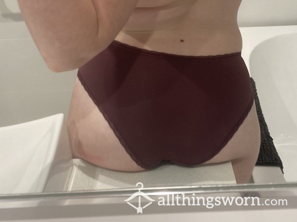 Plum Lace Edged Panties