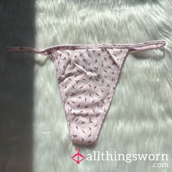 Pointelle Pink Ditsy Flor*l G-String