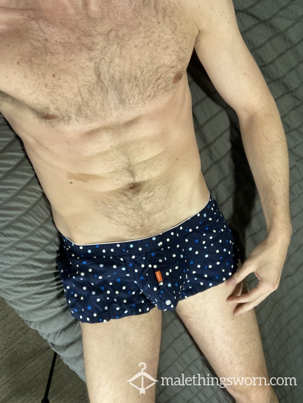 Navy Polka Dot Trunks