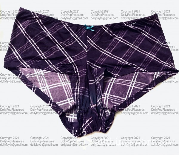 Polyester Cheeky - Purple W/ Satin Feel - Well Worn - 4 Years Worn - Travel Nurse Panties