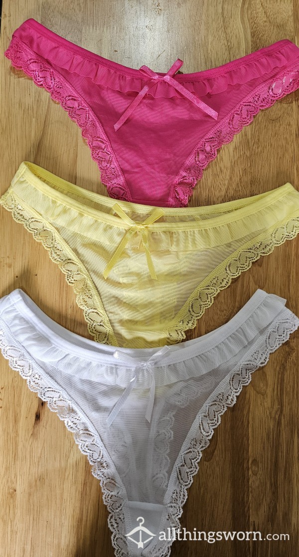 Lace Trim Thongs