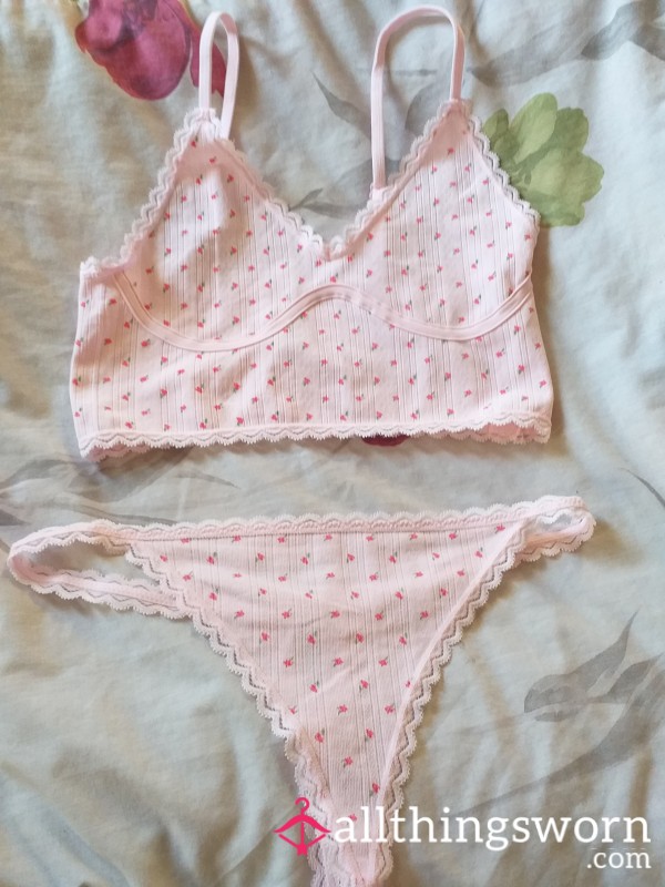 Pretty Little Baby Pink Vest N Thong Set . Cute Soft .