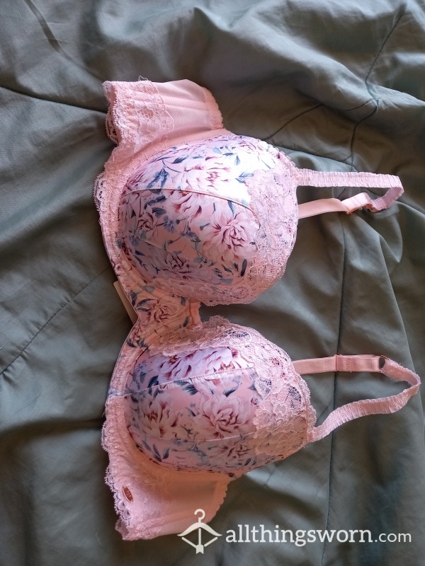 Pretty Satin And Lace Bra