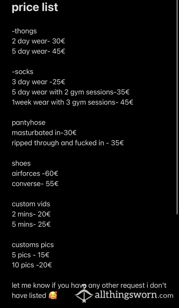 Price List