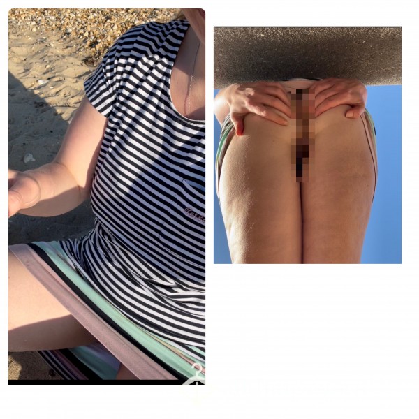 Public Beach Pu**y Rub And Upskirt A** Spread ( 2 Short Teaser Clips 1 Minute In Total)