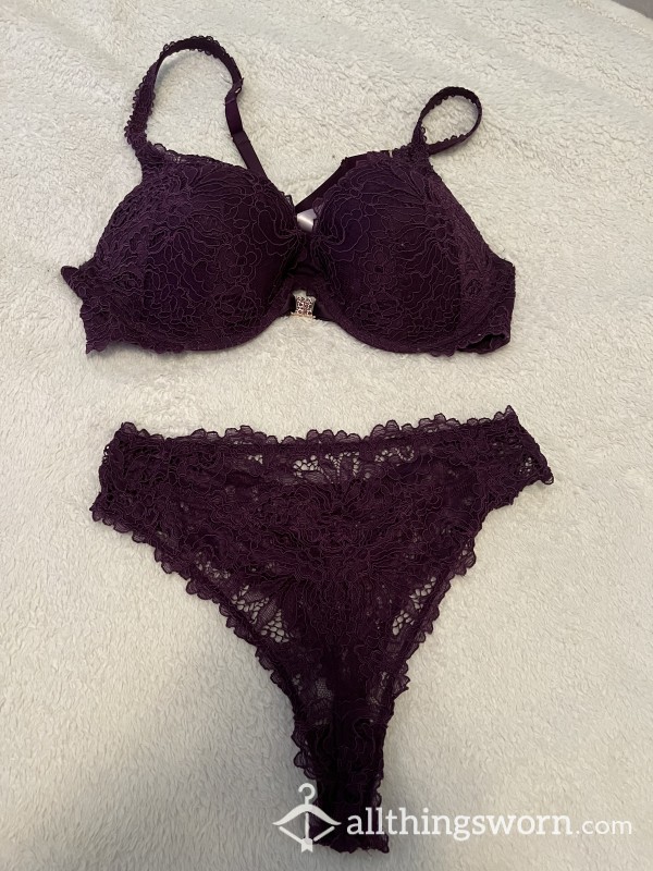 Purple Fenty Lace Bra And Panty