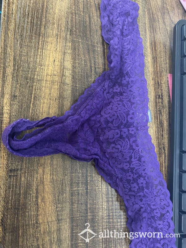 Purple Lace Thong