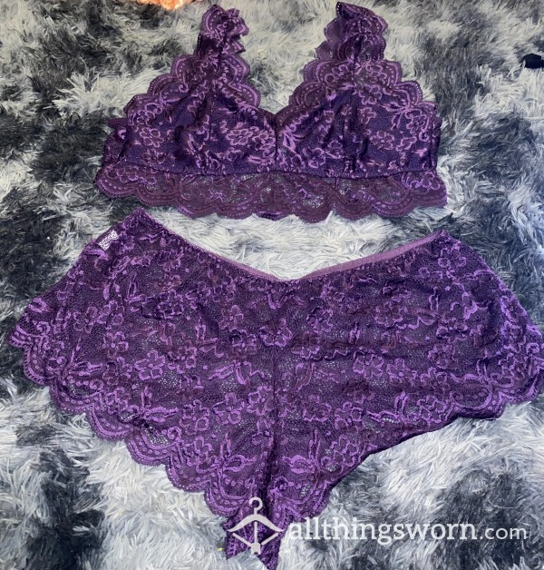 Purple Lacy Sleep Set