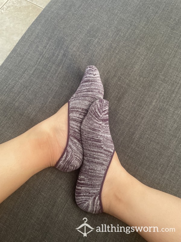 Purple No Show Socks