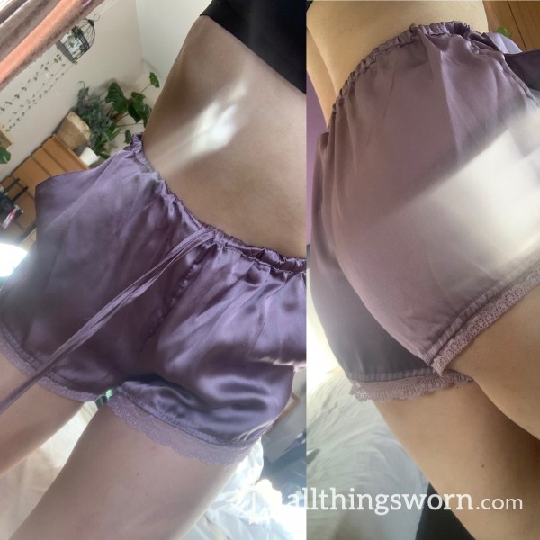 Purple Satin Shorts